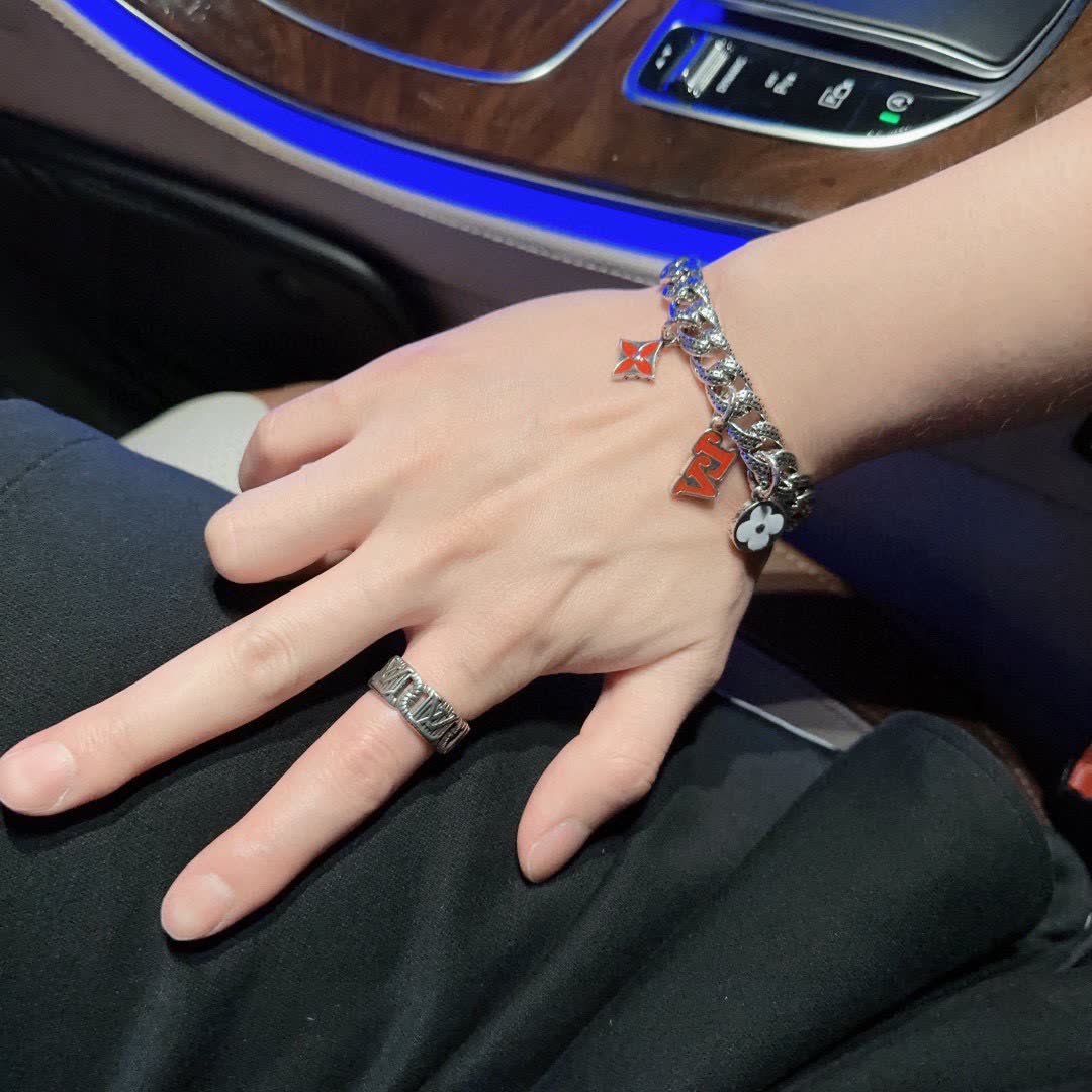 Louis Vuitton Silver Bracelet with Charms